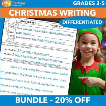 Preview of Hire Me, Santa! Differentiated Persuasive Prompts - Argumentative Writing Bundle