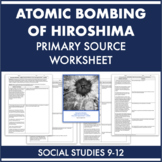 Hiroshima Atomic Bombing Primary Source Worksheet: Eyewitn