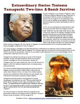 Preview of Hiroshima and Nagasaki 2x Atomic Bomb Survivor Worksheet