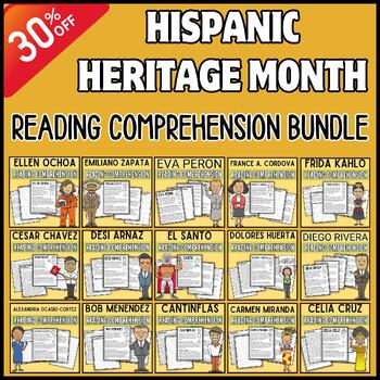 Preview of Hispanc & Latino Leaders Reading Comprehension Bundle - Hispanic Heritage Month