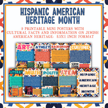 Preview of Hispanic American Heritage Month Posters | September History Bulletin Board Set