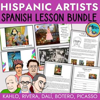Preview of Hispanic Artist Spanish Lessons Bundle Pack - 5 Units