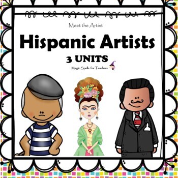 Preview of Hispanic Artists Activities- Famous Artists Biography Art Activities - Bundle