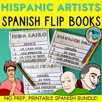 Preview of Hispanic Artists for Kids - Spanish Flip Book BUNDLE