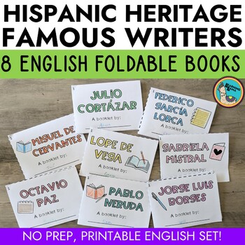 Preview of Hispanic Author Foldable Books in English