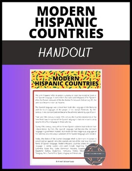 Preview of Hispanic Countries Fact Sheet -Hispanic Heritage Month -Social Studies -Spanish