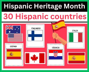 Preview of Hispanic Country Flags | Hispanic Heritage Month Flag Bunting - coloring pages