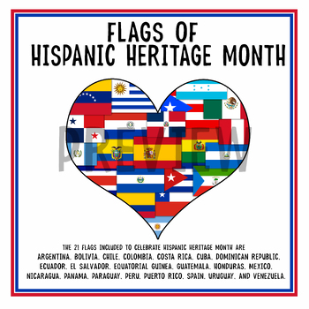 Preview of Hispanic Country Heart Flags | Hispanic American Heritage Month Bulletin Board