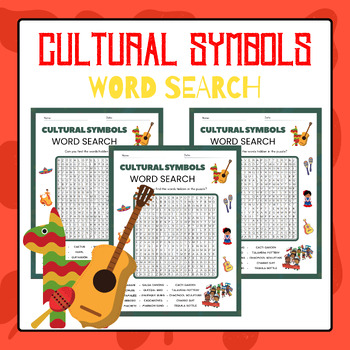 Preview of Hispanic Cultural Symbols Word Search | Hispanic Heritage Month Activities