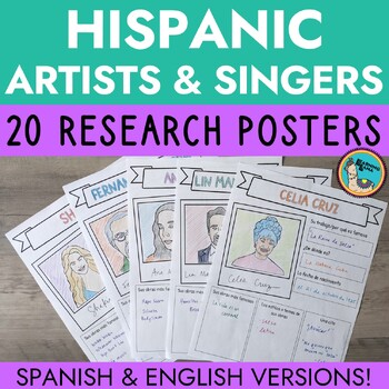 Preview of Hispanic Famous Artist & Musicians Research Posters