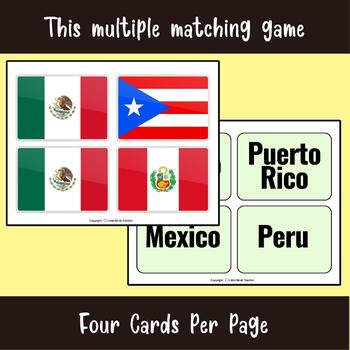 Hispanic Heritage Month Flag Matching Cards Game