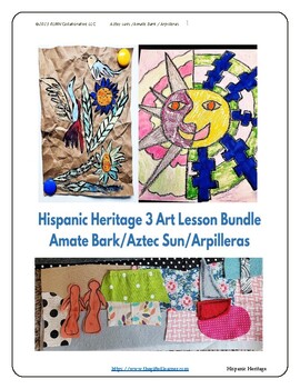 Preview of Hispanic Heritage Art Project Bundle Three Lesson Plans with Art History
