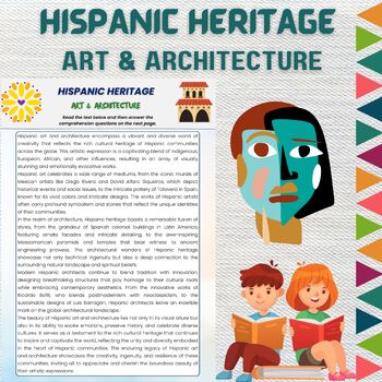 Preview of Hispanic Heritage Art and Architecture Reading Comprehension Worksheet