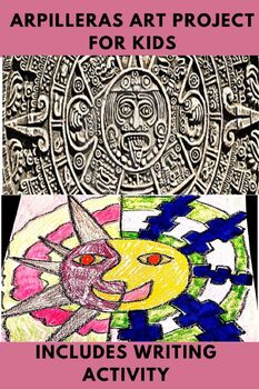 Preview of Hispanic Heritage Aztec Suns Art Project 1st 2nd 3rd Grade Writing Activity