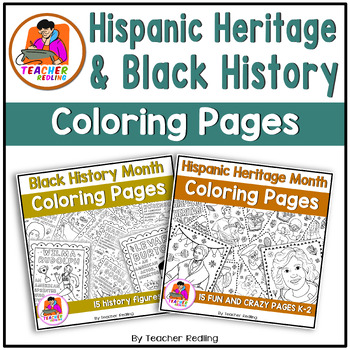Preview of Hispanic Heritage & Black History Coloring Pages Bundle, October Coloring Sheets