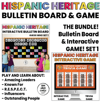 Preview of Hispanic Heritage Bulletin Board and Interactive Trivia Game | SET 1 | BUNDLE