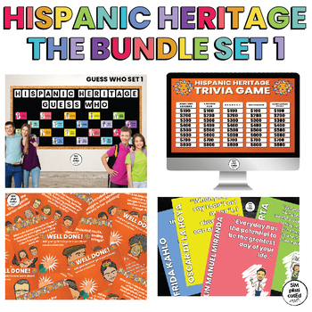 Preview of Hispanic Heritage | Bulletin | Posters | Game | Worksheets | SET 1 BUNDLE