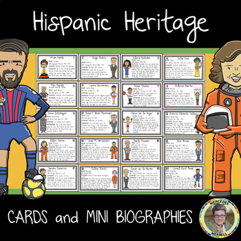 Preview of Hispanic Heritage Cards and Mini Biographies