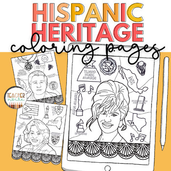 Preview of Hispanic Heritage Coloring Pages | Bulletin Board, Decorations, Posters