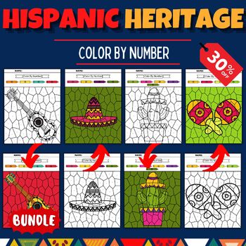 Preview of Hispanic Heritage Día De Los Muertos Color by number Coloring Pages