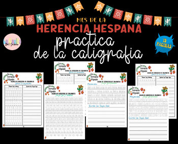 Preview of Hispanic Heritage Handwriting | práctica de la caligrafía de la Herencia Hispana