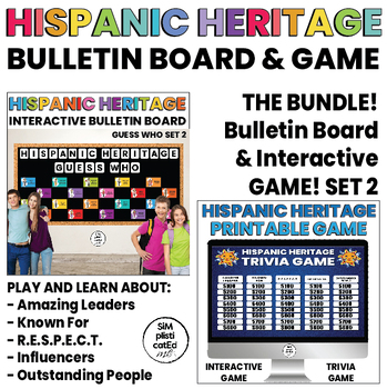 Preview of Hispanic Heritage Interactive Bulletin Board and Trivia Game | SET 2 | BUNDLE