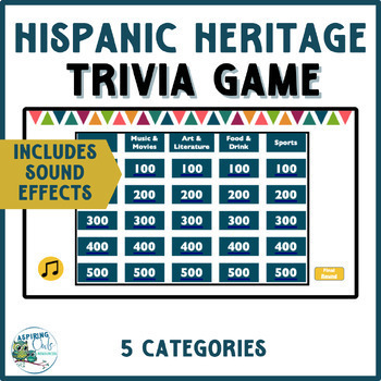 Preview of Hispanic Heritage Interactive Trivia Game Show Powerpoint Activity