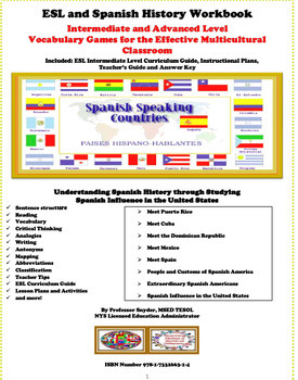 Preview of Updated: ESL and Spanish History Workbook, Curriculum, Lesson Plans, Activities