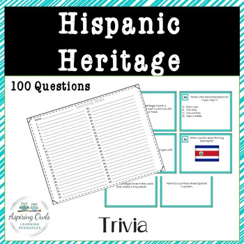 Preview of Hispanic Heritage Latinx Month Trivia Task Cards