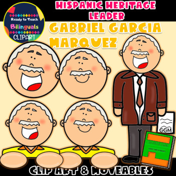 Preview of Hispanic Heritage Leader - GABRIEL GARCIA MARQUEZ - Clip Art & Moveable Items