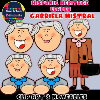 Preview of Hispanic Heritage Leader - GABRIELA MISTRAL - Clip Art & Moveable Items