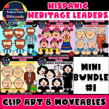 Preview of Hispanic Heritage Leaders - MINI BUNDLE 1 - Clip Art & Moveable Items