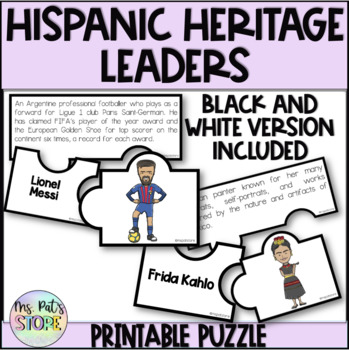 Preview of Hispanic Heritage Leaders Puzzle-English Version Hispanic Heritage Month