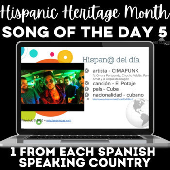 Preview of Hispanic Heritage Month: 1 song from each country! #5 #HHM Spanish music