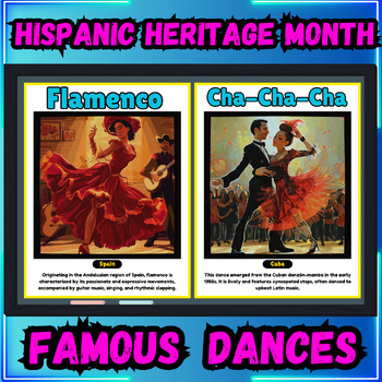 Preview of Hispanic Heritage Month 20 Dance Posters Latin America & Spain English Spanish
