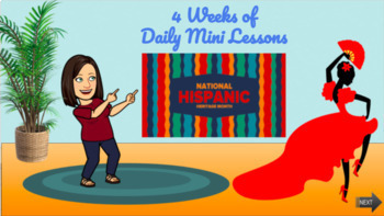 Preview of Hispanic Heritage Month - 20 Mini Lessons (4 weeks)