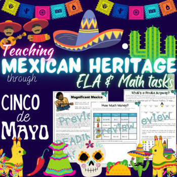 Preview of Hispanic Heritage Month 5th grade math review  