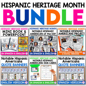 Preview of Hispanic Heritage Month Activities BUNDLE PowerPoint Project Bulletin Board