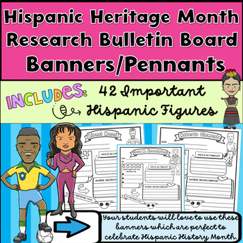 Preview of Hispanic Heritage Month Activities Biography Research Templates Bulletin Board