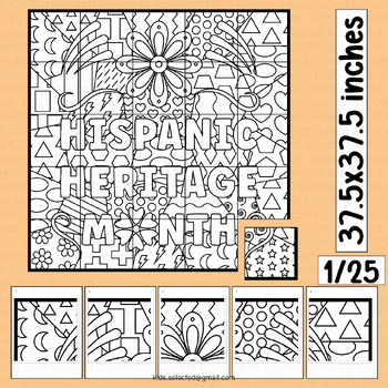 Preview of Hispanic Heritage Month Activities Bulletin Board Coloring Page Craft Project