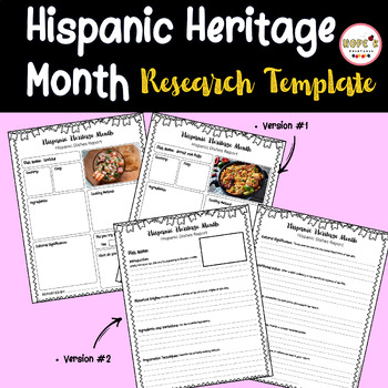 Preview of Hispanic Heritage Month Activities Bulletin Board | Food Research Template