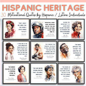 Preview of Hispanic Heritage Month Activities Bulletin Board Posters Motivational Quotes