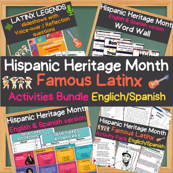 Preview of Hispanic Heritage Month Activities Bundle of Famous Latinx or Hispanic Americans