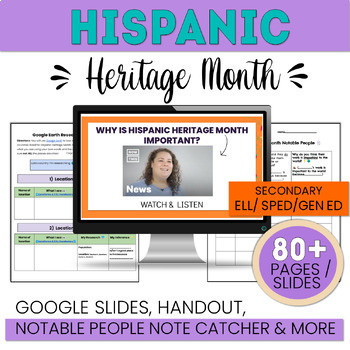 Preview of Hispanic Heritage Month Activities - Latinx - Secondary - NO PREP