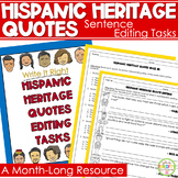 Hispanic Heritage Month Activities Sentence Editing Worksh