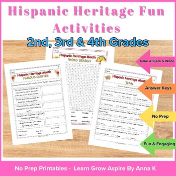 Printable Hispanic Heritage month fun activities