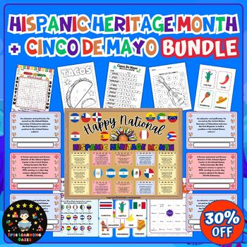 Preview of Cinco De Mayo and Hispanic Heritage Month Activities BUNDLE
