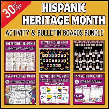 Preview of Hispanic Heritage Month Activity, Bulletin Boards, and Posters Bundle