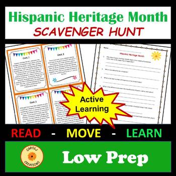 Preview of Hispanic Heritage Month Activity Scavenger Hunt with Easel Option