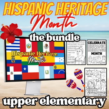 Preview of Hispanic Heritage Month Activity Upper El | Bio + printable sheets + videos